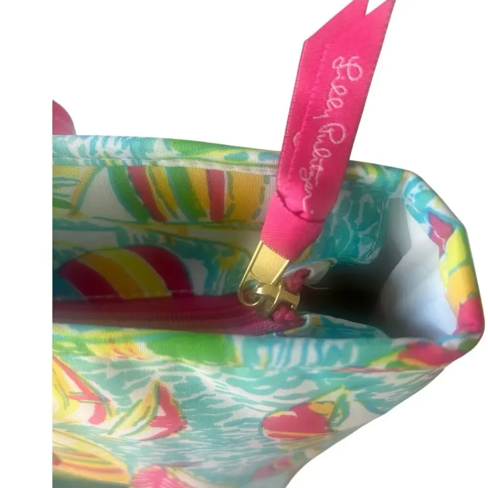 Lilly Pulitzer Insulated Tote Bag Sailboat Print Beach Cooler Bag + Corkscrew